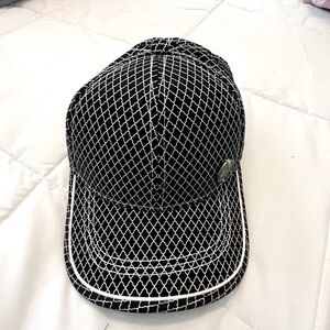 Black and White Mesh Cap. Velcro adjustable strap. NWOT